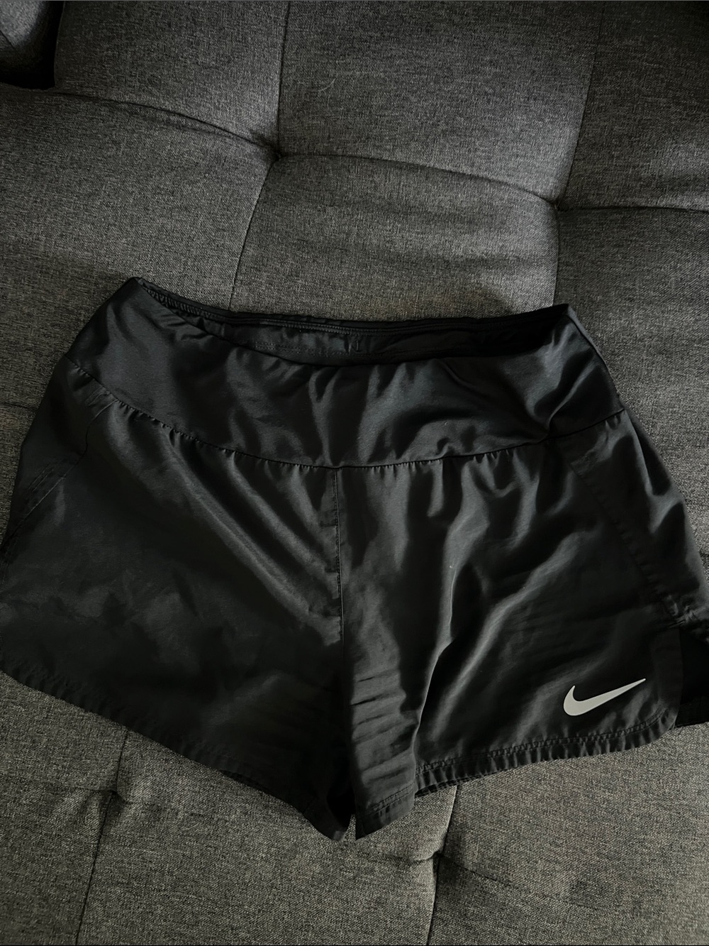 Nike Black Women's Athletic Shorts with White Swoosh